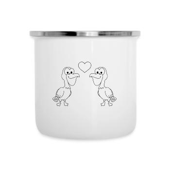 Pelikan Comic Couple amour - Tasse émaillée - blanc - Devant