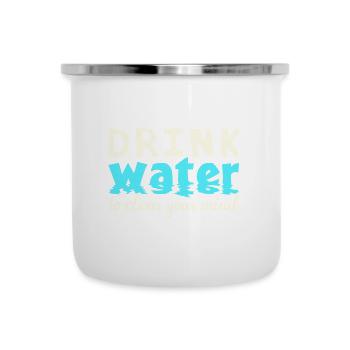 Drink Water - Emaille-Tasse - Weiß - Vorne