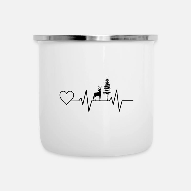 Hunting Hunter Heartbeat - Camper Mug - white