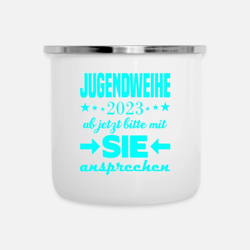Jugendweihe 2023 - Emaille-Tasse - Weiß