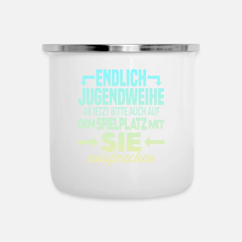 Jugendweihe Spielplatz - Emaille-Tasse - Weiß