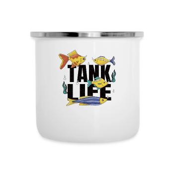 Aquaristik Aquarium Keeper Fishkeeper Salzwasser - Emaille-Tasse - Weiß - Vorne
