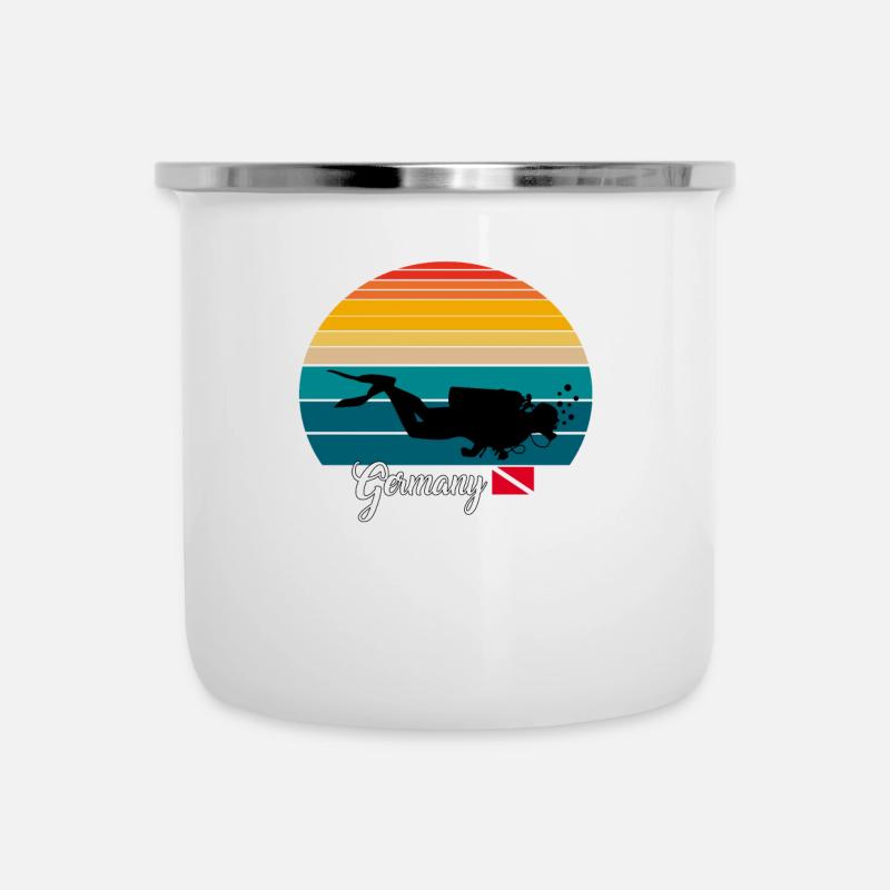 Germany Scuba Diving Gift - Emaille-Tasse - Weiß