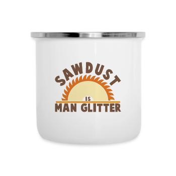 La sciure de bois est un homme paillettes Charpentier Charpentier - Tasse émaillée - blanc - Devant