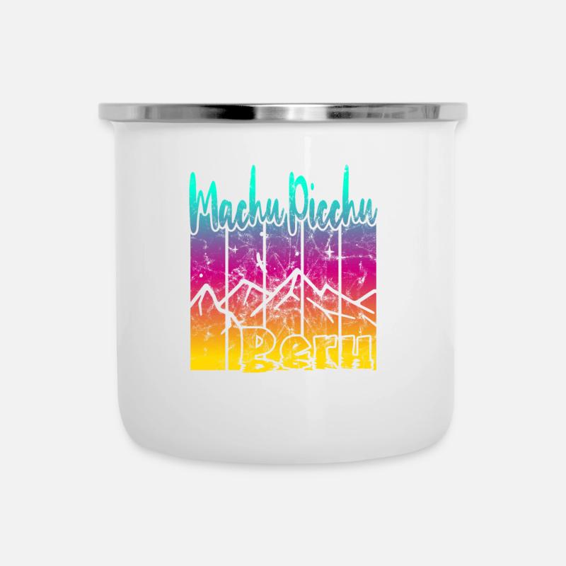 Machu Picchu Peru - Emaille-Tasse - Weiß