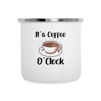 Amateur de café Molécule de caféine Java Latte Espresso - Tasse émaillée - blanc - Devant
