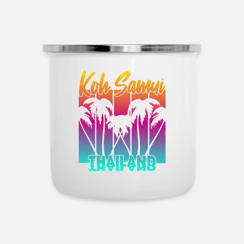 Koh Samui Thailand - Emaille-Tasse - Weiß