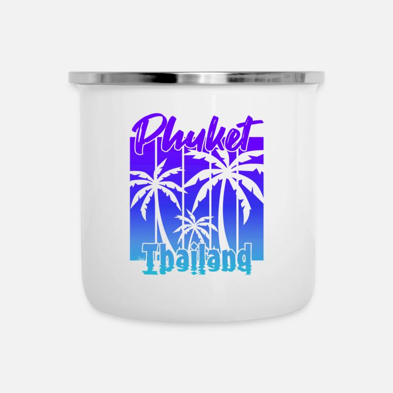 Phuket Thaïlande Coucher de soleil - Tasse émaillée - blanc