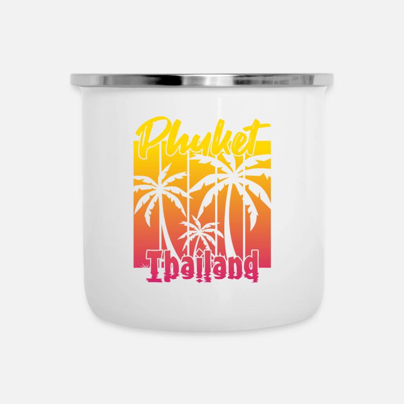 Phuket Thaïlande Coucher de soleil - Tasse émaillée - blanc