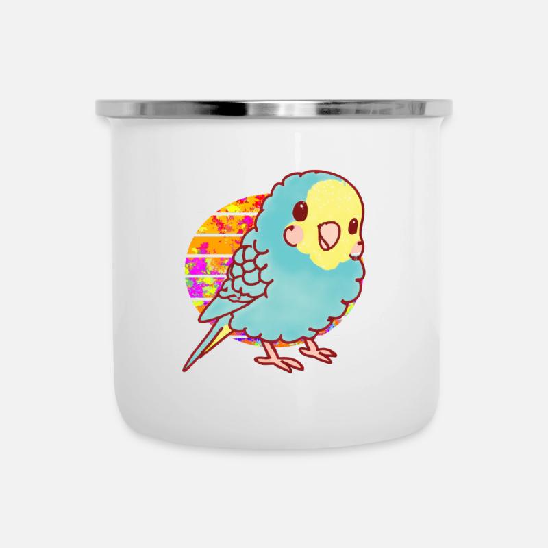 Kawaii budgerigar - Camper Mug - white