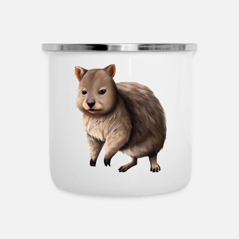 Quokka - das niedliche Beuteltier - Emaille-Tasse - Weiß