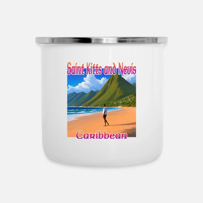 Beach in Saint Kitts and Nevis - Camper Mug - white