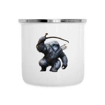 Yéti avec arc et flèches - Tasse émaillée - blanc - Devant
