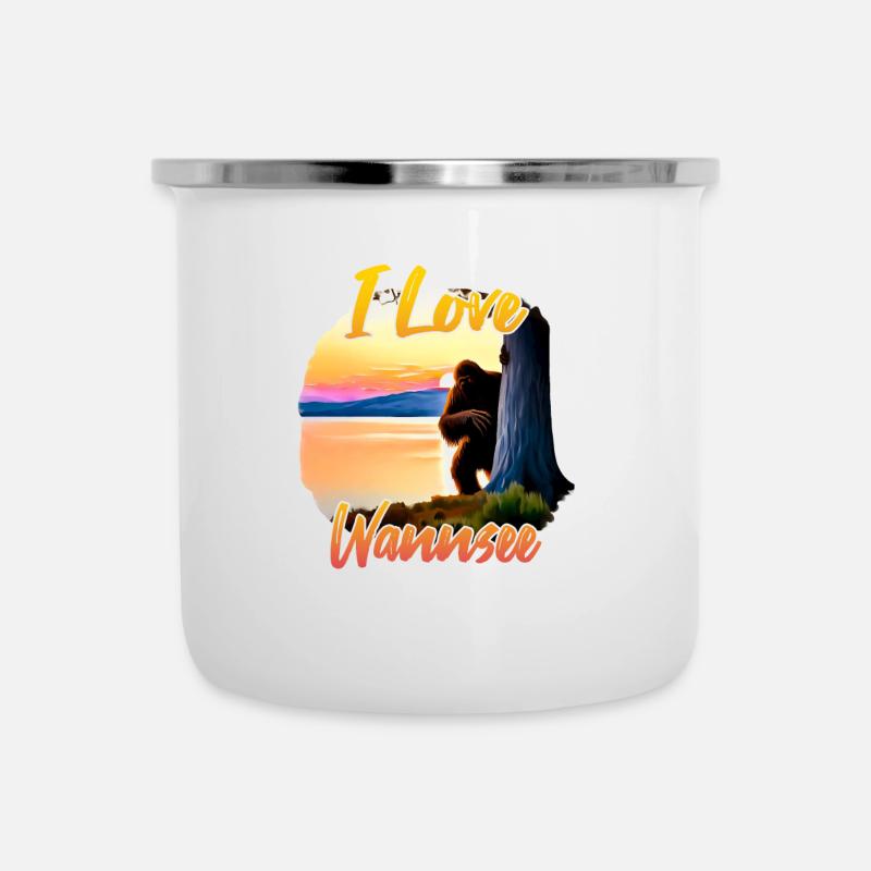 I love Wannsee - Emaille-Tasse - Weiß