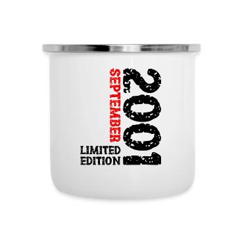 2001 September Limited Edition 22. Geburtstag Deko - Emaille-Tasse - Weiß - Vorne