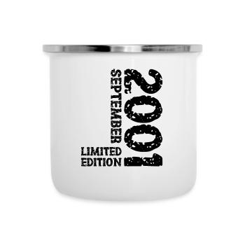 2001 September Limited Edition 22. Geburtstag Deko - Emaille-Tasse - Weiß - Vorne