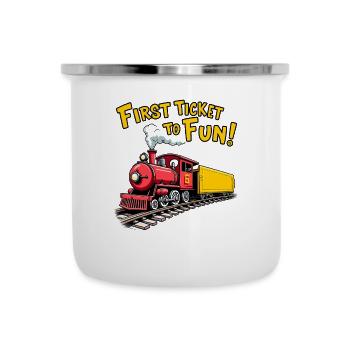 First Train Ride Railway Adventure Scenic Travel - Emaille-Tasse - Weiß - Vorne