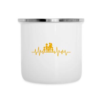 Battement de cœur familial - Tasse émaillée - blanc - Devant