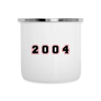 2004 Jahr Zahl - Emaille-Tasse - Weiß - Vorne