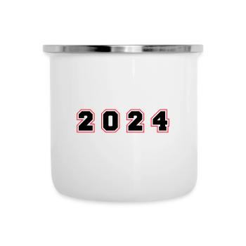 2024 Jahr Zahl - Emaille-Tasse - Weiß - Vorne