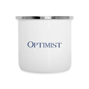 Optimist - Emaille-Tasse - Weiß - Vorne