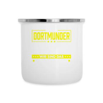 DORTMUNDER - Böller - Emaille-Tasse - Weiß - Vorne