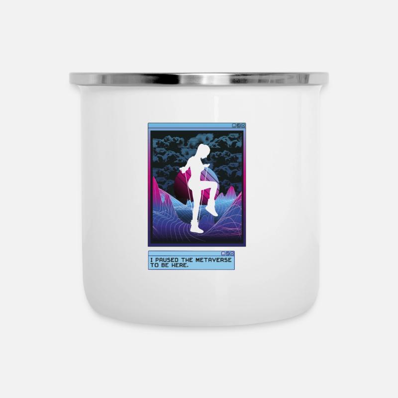 Vaporwave Metaverse Rope Jumping - Camper Mug - white