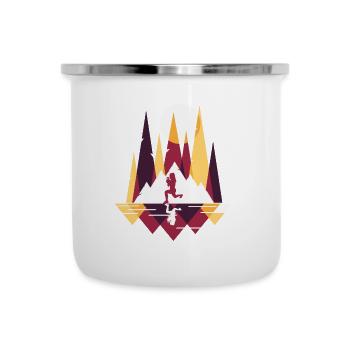 HIIT Fitness Frau - Emaille-Tasse - Weiß - Vorne