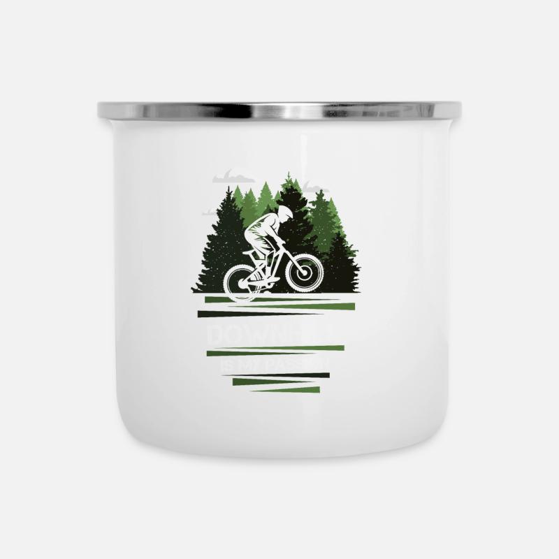 Passion pour la descente - Tasse émaillée - blanc