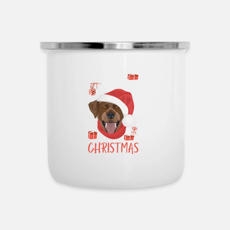 Labrador Merry Christmas - Camper Mug - white