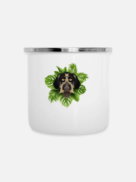 Tropical Deutsch Drahthaar - Emaille-Tasse - Weiß