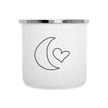 mond symbol Form herz - Emaille-Tasse - Weiß - Vorne
