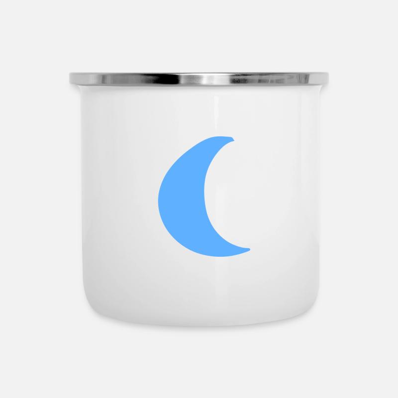 mond form planet symbol blau - Emaille-Tasse - Weiß