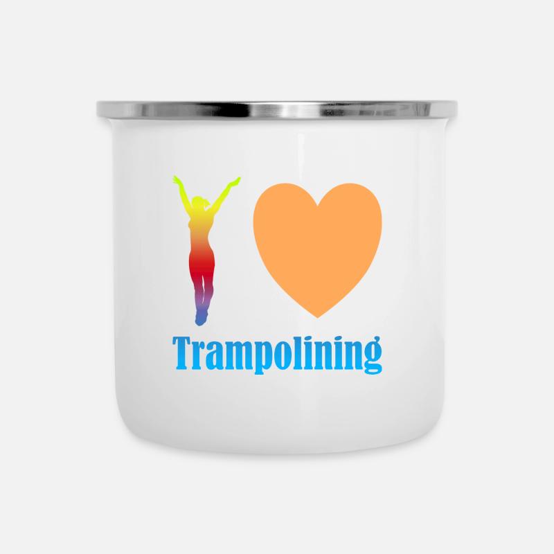 I love Trampolining - Emaille-Tasse - Weiß