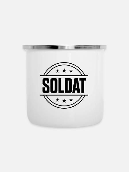 Soldat Beruf - Emaille-Tasse - Weiß
