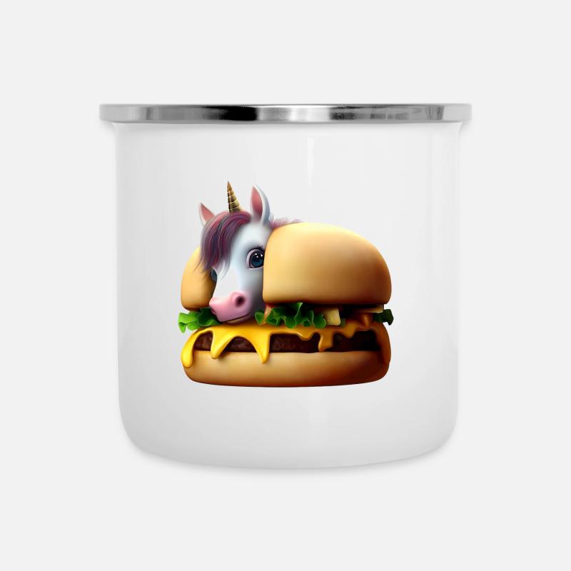 Unicorn Cheeseburger - Camper Mug - white