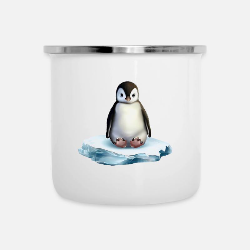 Penguin on an ice floe - Camper Mug - white