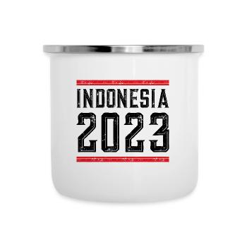 Indonesia 2023 - Emaille-Tasse - Weiß - Vorne