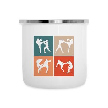 kickboxen kickboxer - Emaille-Tasse - Weiß - Vorne