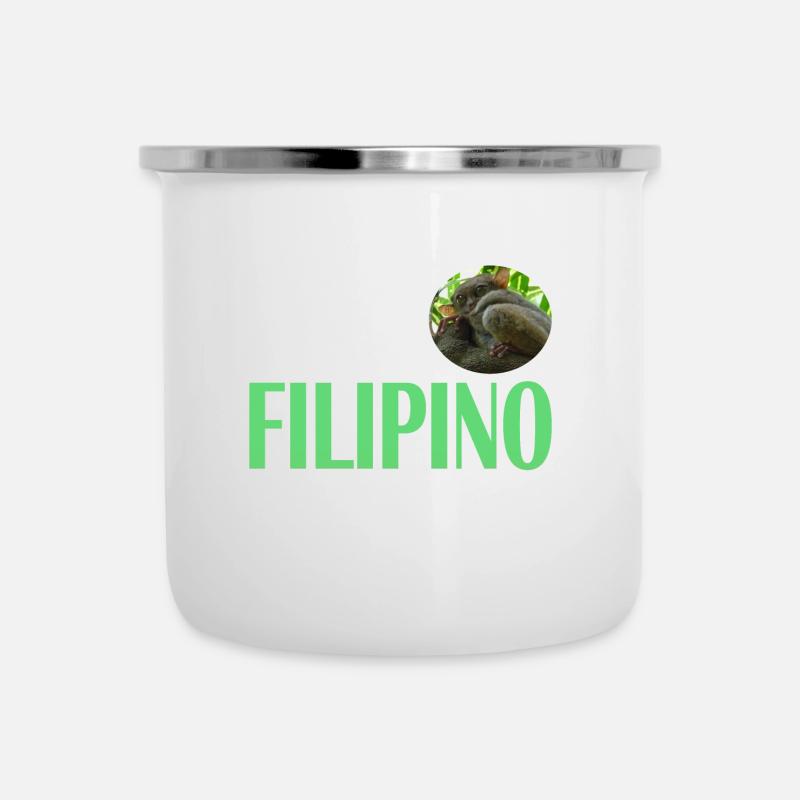 Philippinischer Tarsier - Emaille-Tasse - Weiß
