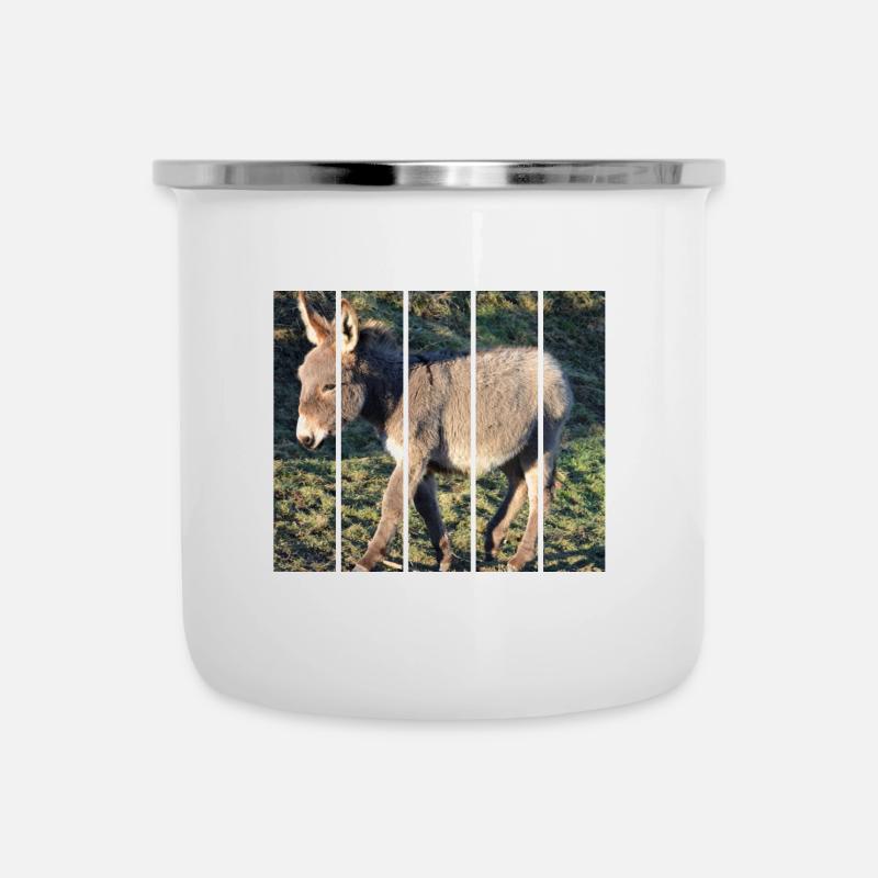 Esel - Emaille-Tasse - Weiß