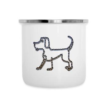 Klares Wasser Hund - Emaille-Tasse - Weiß - Vorne