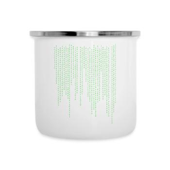 Binärischer Regen - Emaille-Tasse - Weiß - Vorne