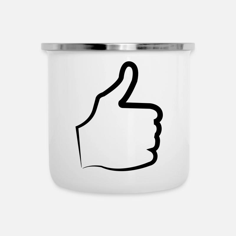 Pouce levé - Tasse émaillée - blanc