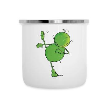 Dancing Frosch - Frösche - Sport - Emaille-Tasse - Weiß - Vorne