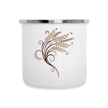 Getreide Ähren Korn Bäcker Bäckerei - Emaille-Tasse - Weiß - Vorne