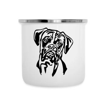 Tête de boxeur - Tasse émaillée - blanc - Devant