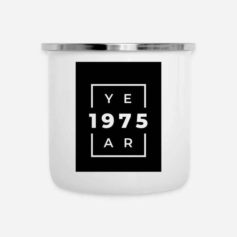 Design Grunge Année 1975 Minimalist - Tasse émaillée - blanc