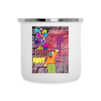 Graffiti ART - Emaille-Tasse - Weiß - Vorne