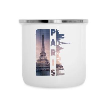 Paris France Ville Skyline Accueil Amour - Tasse émaillée - blanc - Devant